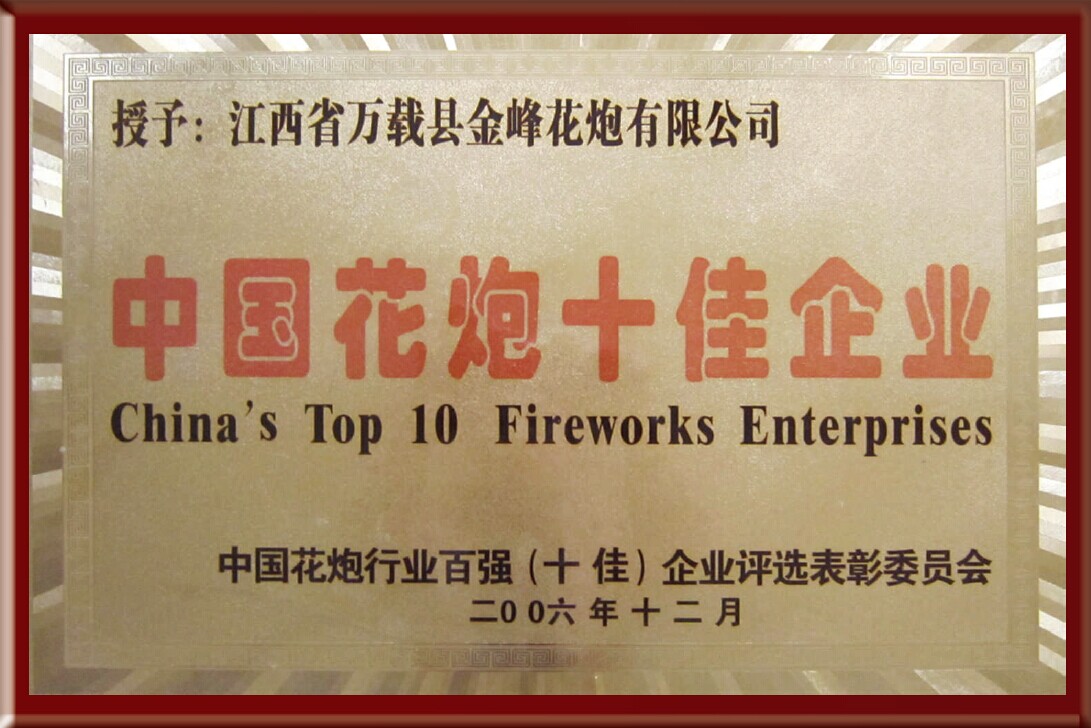 The China’s Top Ten Fireworks Interprises